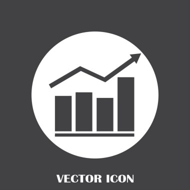 Trendy düz stil grafik simgesini. Web sitesi tasarımı, logo, app, kullanıcı arabirimi için grafik bar sembolü. Vektör çizim, Eps10.