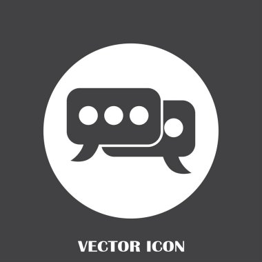 Sohbet simgesi bir arka plan üzerinde izole trendy düz tarzı. Web sitesi tasarımı, logo, app, kullanıcı arabirimi için konuşma balonu sembolü. Vektör çizim, Eps10.