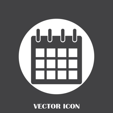 Takvim izole düz Web telefon simgesini