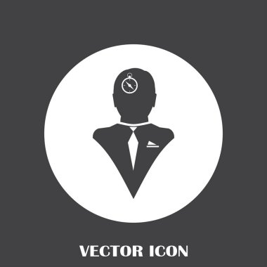 Siluet vektör çizim pusula gül işaretiyle insan kafasından