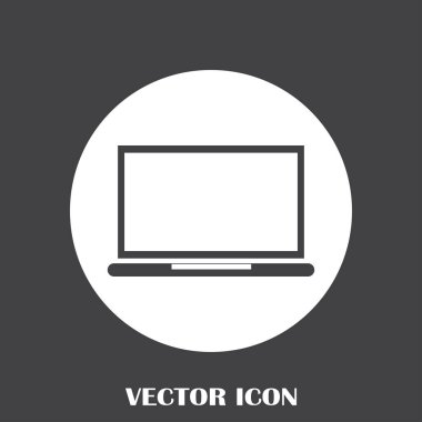 Dizüstü bilgisayar simgesini trendy düz stil. Web sitesi tasarımı, logo, app, UI bilgisayar simgesi. Vektör çizim, Eps10.