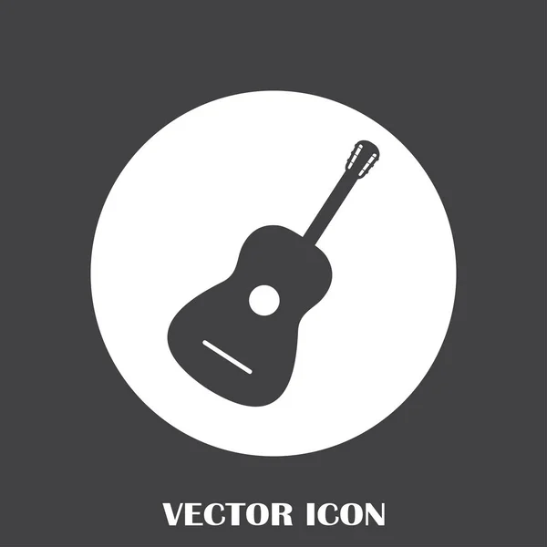 Guitar icon vector, Acoustic musical instrument sign — Stock Vector