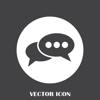 Sohbet simgesi bir arka plan üzerinde izole trendy düz tarzı. Web sitesi tasarımı, logo, app, kullanıcı arabirimi için konuşma balonu sembolü. Vektör çizim, Eps10.