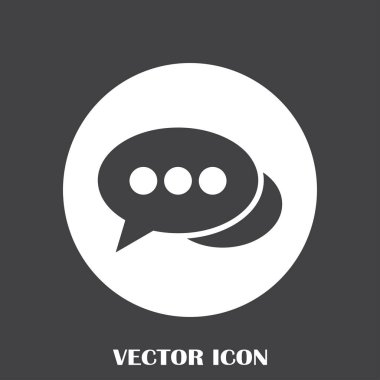 Sohbet simgesi bir arka plan üzerinde izole trendy düz tarzı. Web sitesi tasarımı, logo, app, kullanıcı arabirimi için konuşma balonu sembolü. Vektör çizim, Eps10.