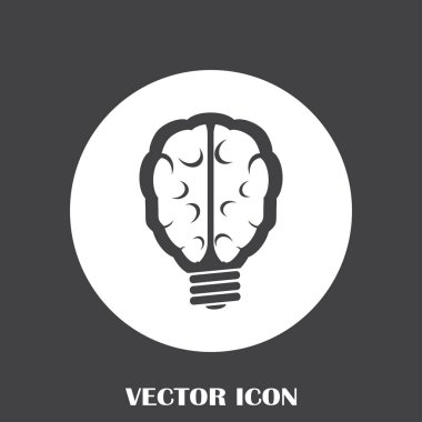 Beyin fikir simgesi düz.