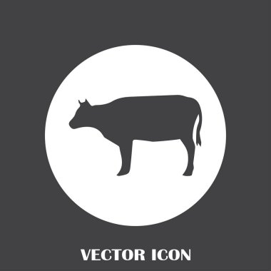 İnek siluet vektör simgesi