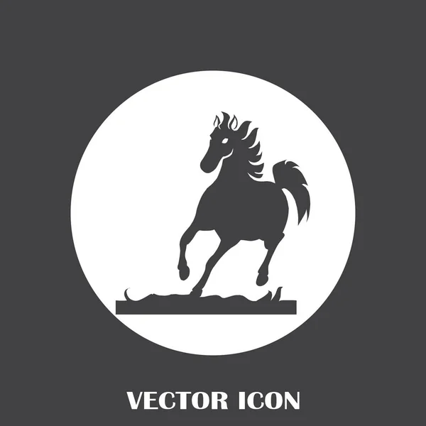 Векторный силуэт бегущей лошади — стоковый вектор