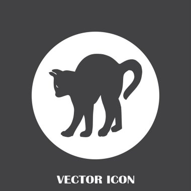 Siyah kedi silueti. Vektör illüstrasyonu.