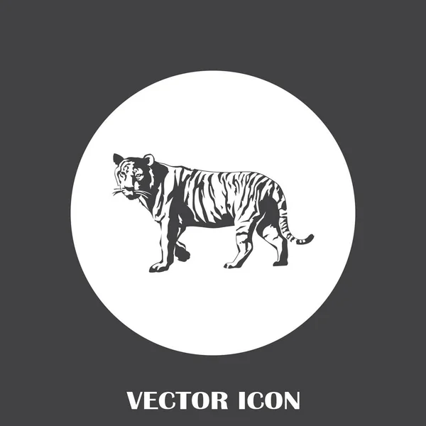 Silueta de tigre, icono del vector — Vector de stock