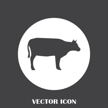 İnek siluet vektör simgesi