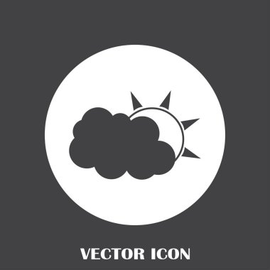 Hava satırı simgesi. Güneş bulut ile yağmur arkasında