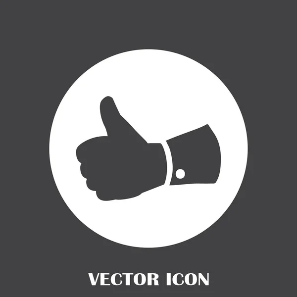 Pictograma cu degetul mare vector, ilustrație vectorială cu pictogramă plat . — Vector de stoc
