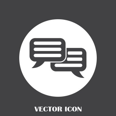 Sohbet simgesi bir arka plan üzerinde izole trendy düz tarzı. Web sitesi tasarımı, logo, app, kullanıcı arabirimi için konuşma balonu sembolü. Vektör çizim, Eps10.