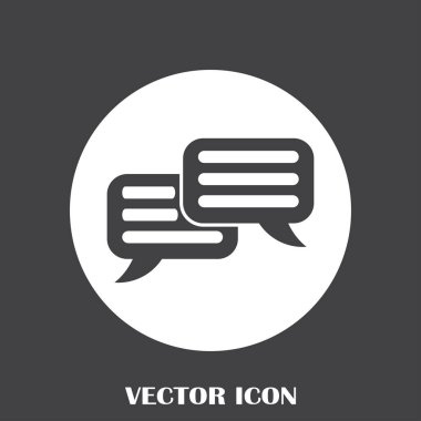 Sohbet simgesi bir arka plan üzerinde izole trendy düz tarzı. Web sitesi tasarımı, logo, app, kullanıcı arabirimi için konuşma balonu sembolü. Vektör çizim, Eps10.