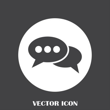 Sohbet simgesi bir arka plan üzerinde izole trendy düz tarzı. Web sitesi tasarımı, logo, app, kullanıcı arabirimi için konuşma balonu sembolü. Vektör çizim, Eps10.