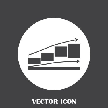 Trendy düz stil grafik simgesini. Web sitesi tasarımı, logo, app, kullanıcı arabirimi için grafik bar sembolü. Vektör çizim, Eps10.