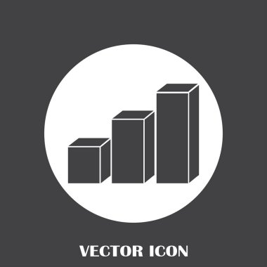 Trendy düz stil grafik simgesini. Web sitesi tasarımı, logo, app, kullanıcı arabirimi için grafik bar sembolü. Vektör çizim, Eps10.