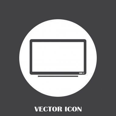 Trendy düz tarzı TV simgesi. Web sitesi tasarımı, logo, app, kullanıcı arabirimi için televizyon sembolü. Vektör çizim, Eps10.
