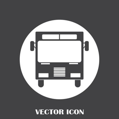 Otobüs simge vektör, katı logo illüstrasyon, sembol