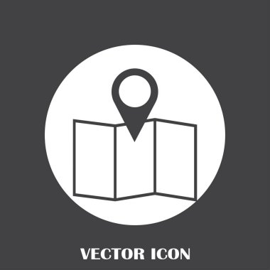 Harita işaretçi düz simgesi. Vektör Eps 10