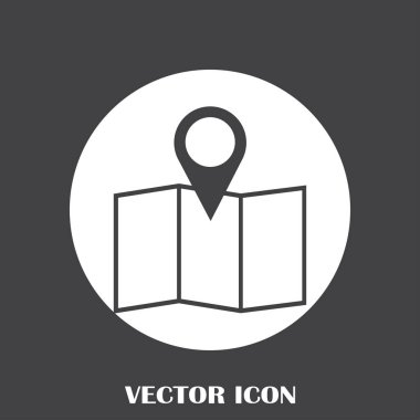 Harita işaretçi düz simgesi. Vektör Eps 10