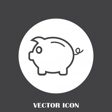 Kumbara simge vektör, borç, para, tasarruf, tasarruf