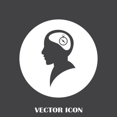 Siluet vektör çizim pusula gül işaretiyle insan kafasından