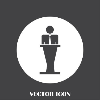 Hoparlör vektör simgesi. Tribün örnek konuşan hatip.