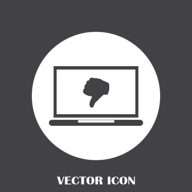 Başparmak aşağı. Simge sevmez. Vektör çizim.