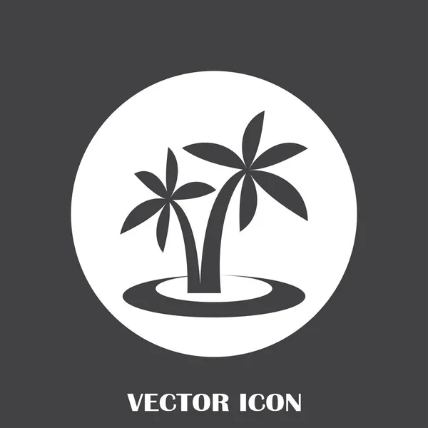 Palm trees silhouette on island. Vector illustration — Stock Vector
