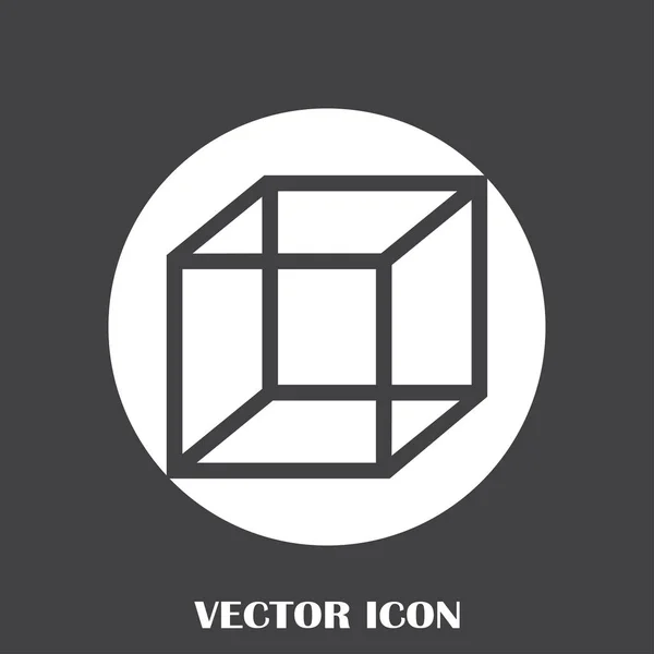 Icono de vector de cubo isométrico. Signo cuadrado 3D. Símbolo caja — Vector de stock