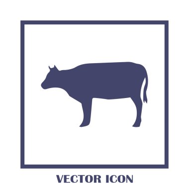 İnek siluet vektör simgesi