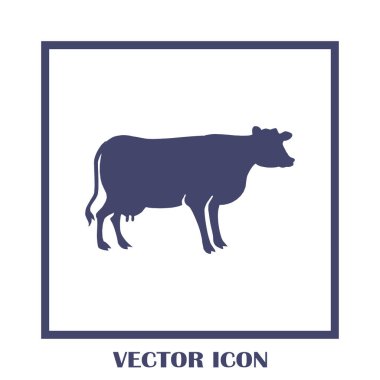 İnek siluet vektör simgesi