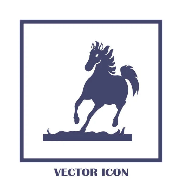 Silueta vectorial de un caballo en carrera — Vector de stock