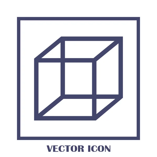 Icono de vector de cubo isométrico. Signo cuadrado 3D. Símbolo caja — Vector de stock