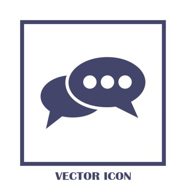 Sohbet simgesi bir arka plan üzerinde izole trendy düz tarzı. Web sitesi tasarımı için konuşma balonu sembolü