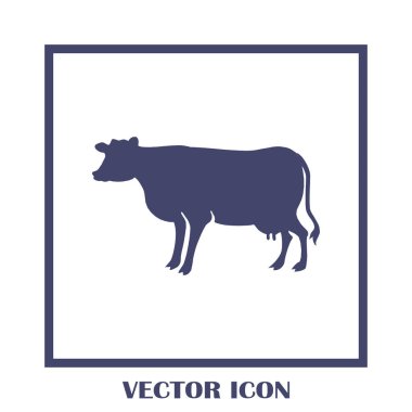 İnek siluet vektör simgesi