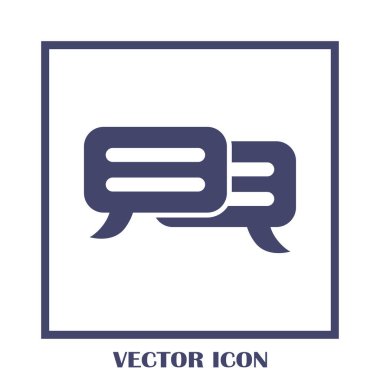 Sohbet simgesi bir arka plan üzerinde izole trendy düz tarzı. Web sitesi tasarımı için konuşma balonu sembolü