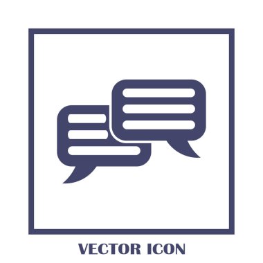 Sohbet simgesi bir arka plan üzerinde izole trendy düz tarzı. Web sitesi tasarımı için konuşma balonu sembolü