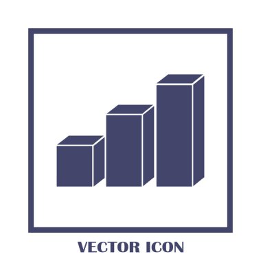 Trendy düz stil grafik simgesini. Web sitesi tasarımı, logo, app, kullanıcı arabirimi için grafik bar sembolü. Vektör çizim, Eps10.
