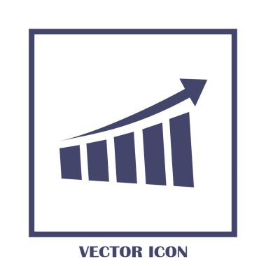 Trendy düz stil grafik simgesini. Web sitesi tasarımı, logo, app, kullanıcı arabirimi için grafik bar sembolü. Vektör çizim, Eps10.