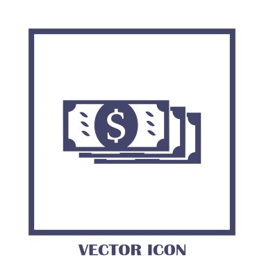 vektör para düz simgesi