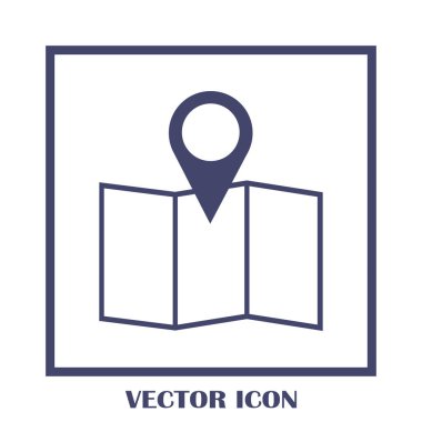 Harita işaretçi düz simgesi. Vektör Eps 10