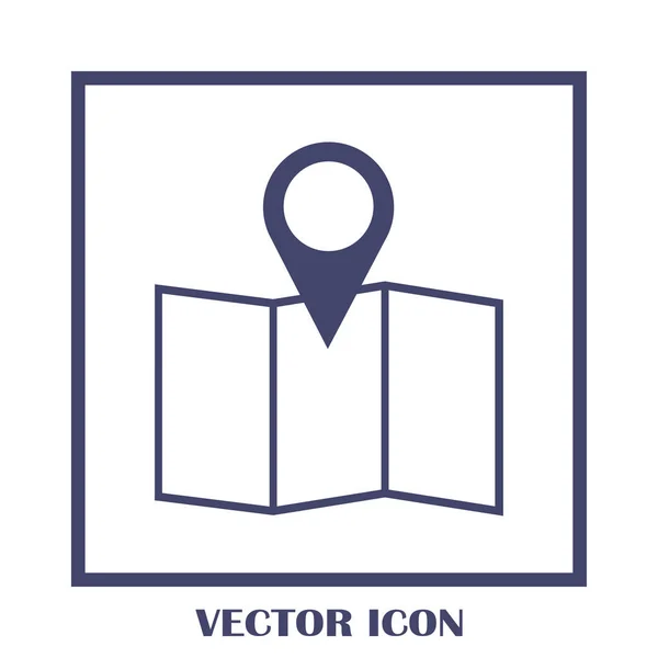 Pointeur de carte icône plate. Eps vectoriels 10 — Image vectorielle