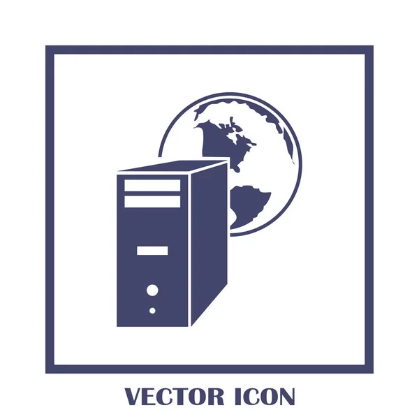 Icono de computadora vector estilo — Vector de stock