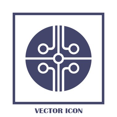 Devre kartı, teknoloji ikonu, vektör illüstrasyonu. Düz tasarım biçimi