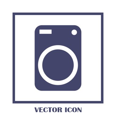 Çamaşır makinesi simgesi. Cihazı vektör simgesi. Çamaşır makinesi simge vektör