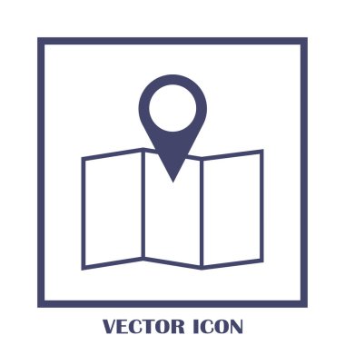 Harita işaretçi düz simgesi. Vektör Eps 10