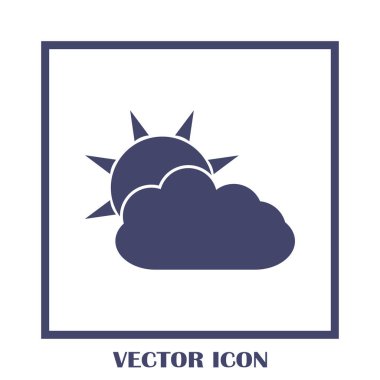 Hava satırı simgesi. Güneş bulut ile yağmur arkasında