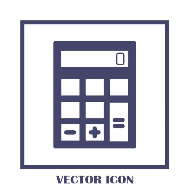 Hesap makinesi simgesi, vektör illüstrasyonu. düz tasarım biçimi.